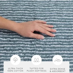 Casual Comfort Pinstripe Cotton Bath Rug