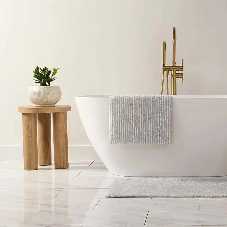 Casual Comfort Pinstripe Cotton Bath Rug