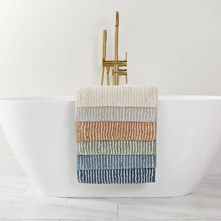 Casual Comfort Pinstripe Cotton Bath Rug