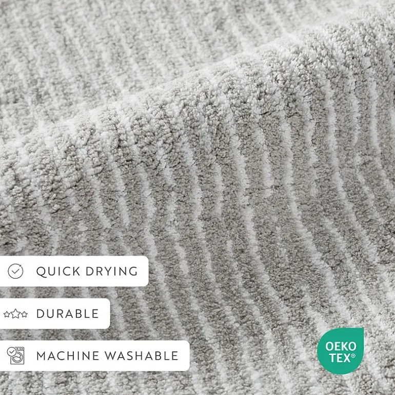 Casual Comfort Pinstripe Cotton Bath Rug