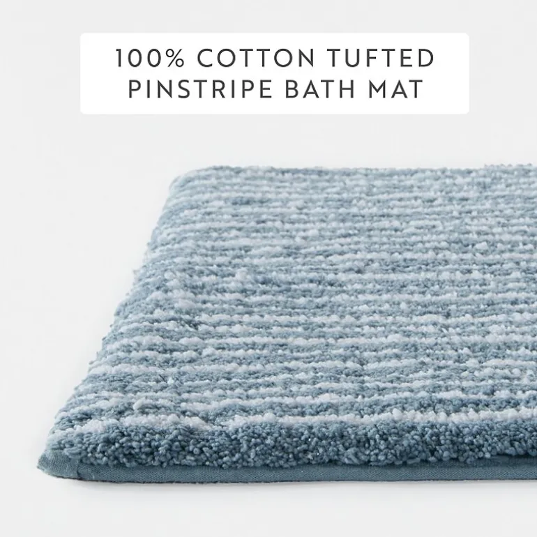 Casual Comfort Pinstripe Cotton Bath Rug