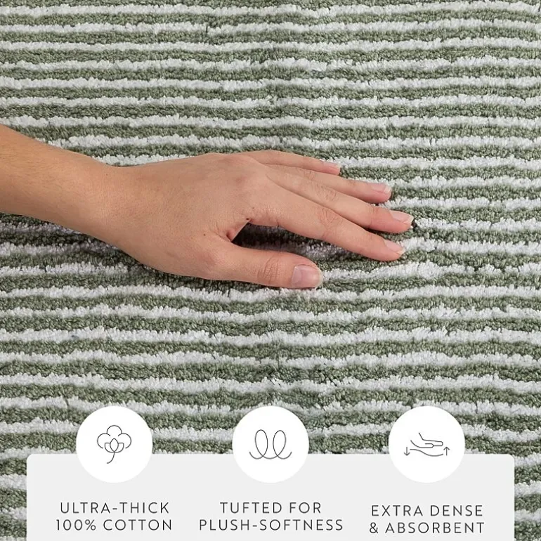 Casual Comfort Pinstripe Cotton Bath Rug