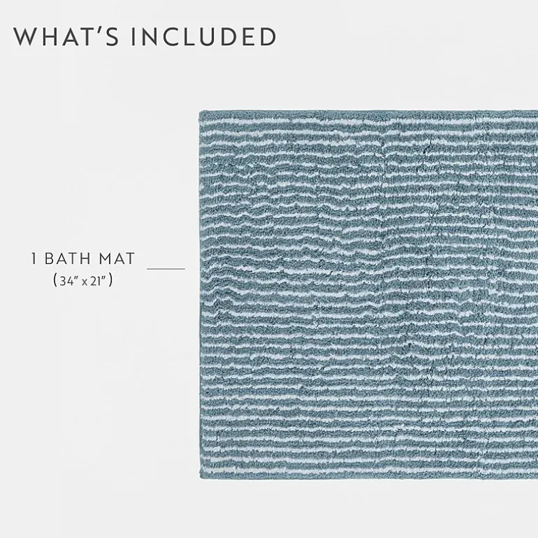Casual Comfort Pinstripe Cotton Bath Rug