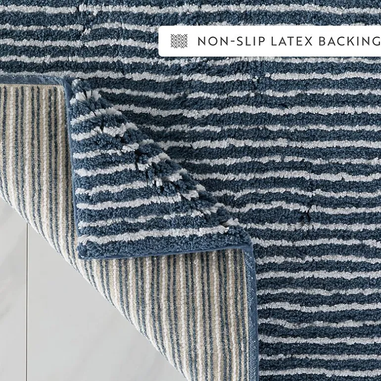 Casual Comfort Pinstripe Cotton Bath Rug