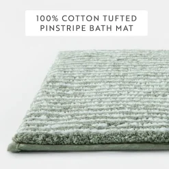 Casual Comfort Pinstripe Cotton Bath Rug
