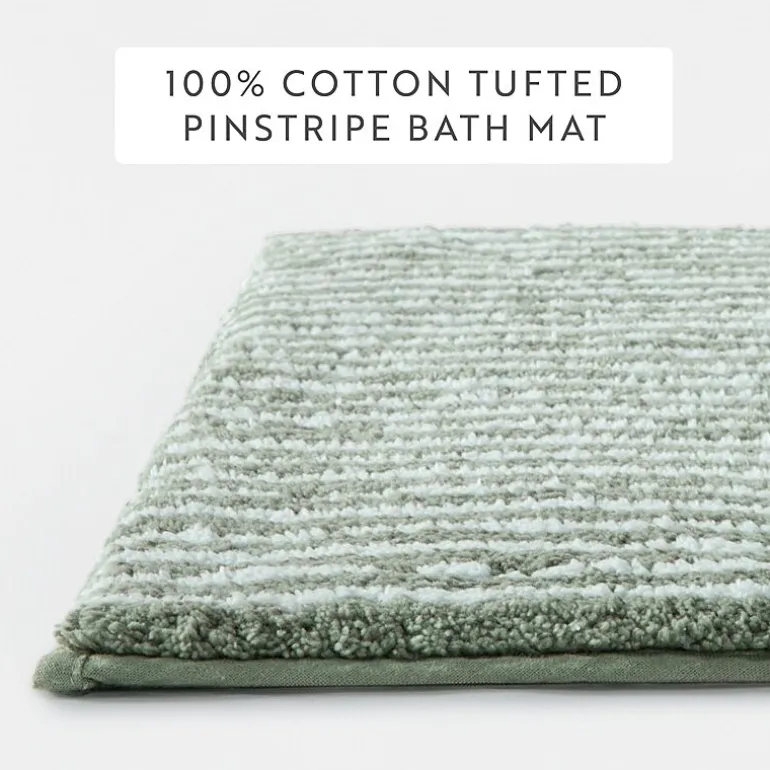 Casual Comfort Pinstripe Cotton Bath Rug