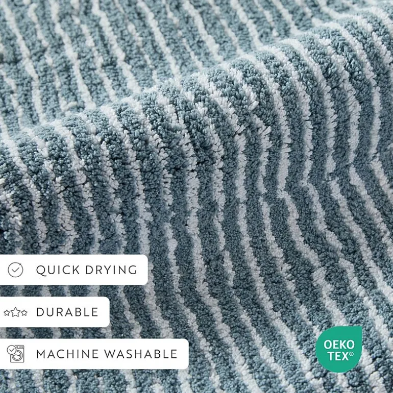 Casual Comfort Pinstripe Cotton Bath Rug