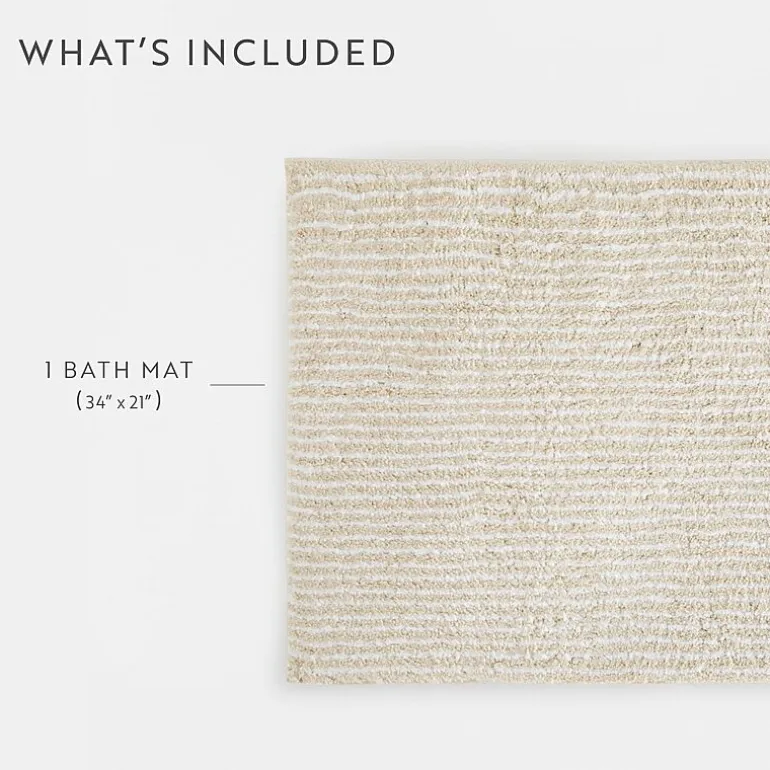 Casual Comfort Pinstripe Cotton Bath Rug