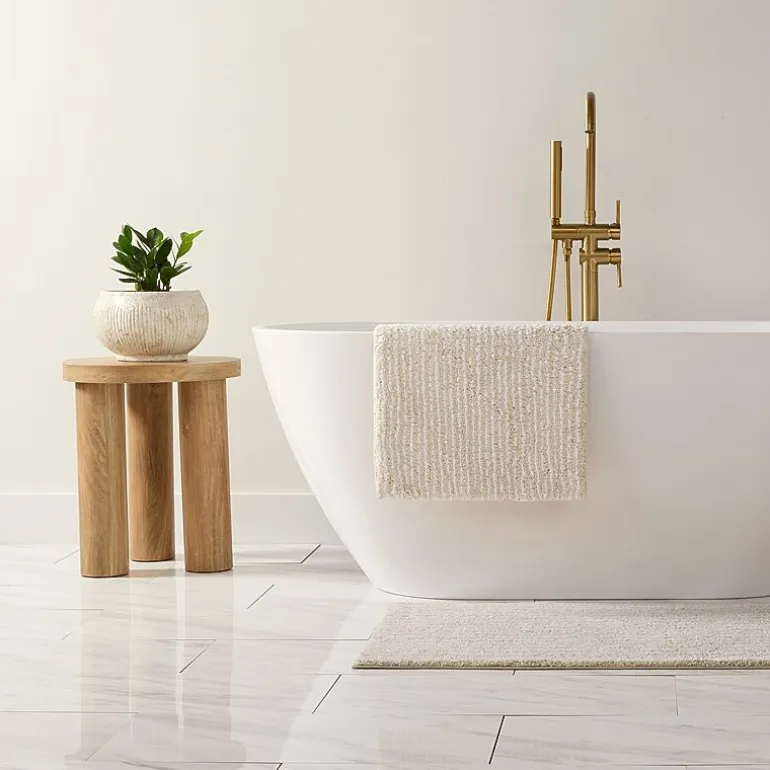 Casual Comfort Pinstripe Cotton Bath Rug