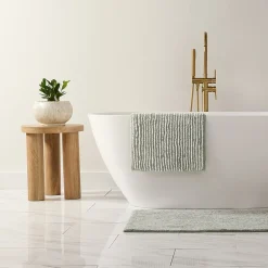 Casual Comfort Pinstripe Cotton Bath Rug