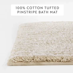 Casual Comfort Pinstripe Cotton Bath Rug