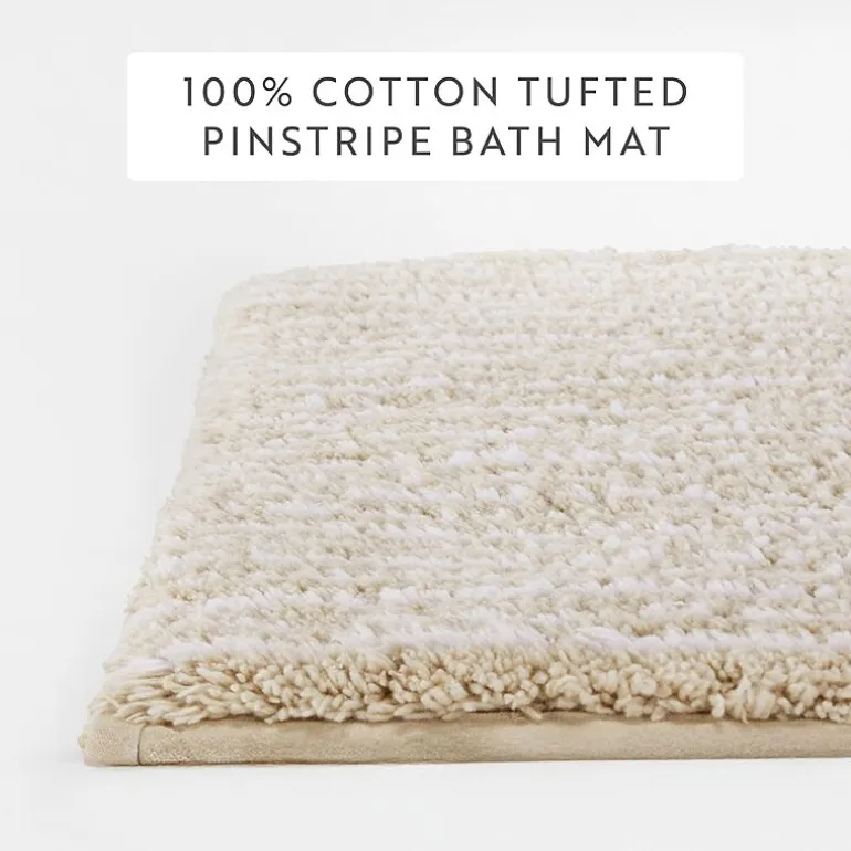 Casual Comfort Pinstripe Cotton Bath Rug