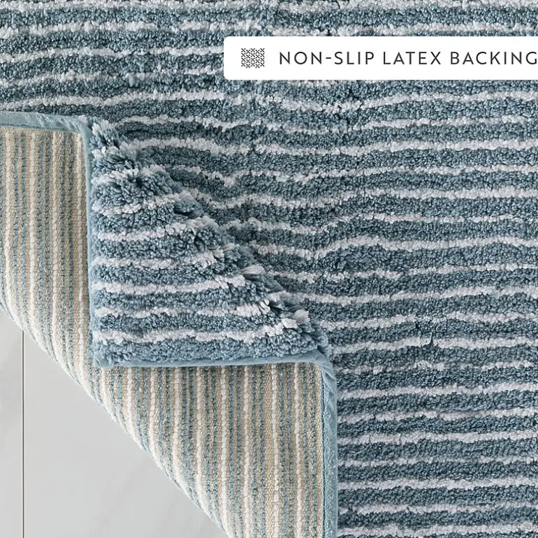 Casual Comfort Pinstripe Cotton Bath Rug