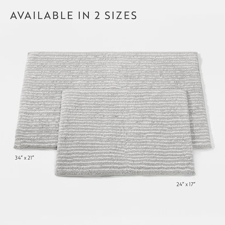 Casual Comfort Pinstripe Cotton Bath Rug