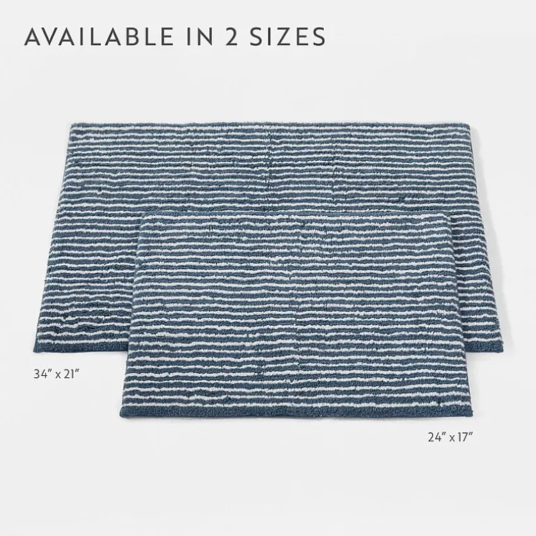 Casual Comfort Pinstripe Cotton Bath Rug