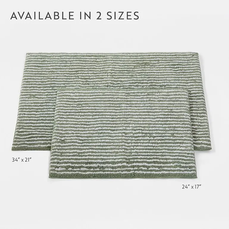 Casual Comfort Pinstripe Cotton Bath Rug