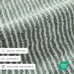 Casual Comfort Pinstripe Cotton Bath Rug