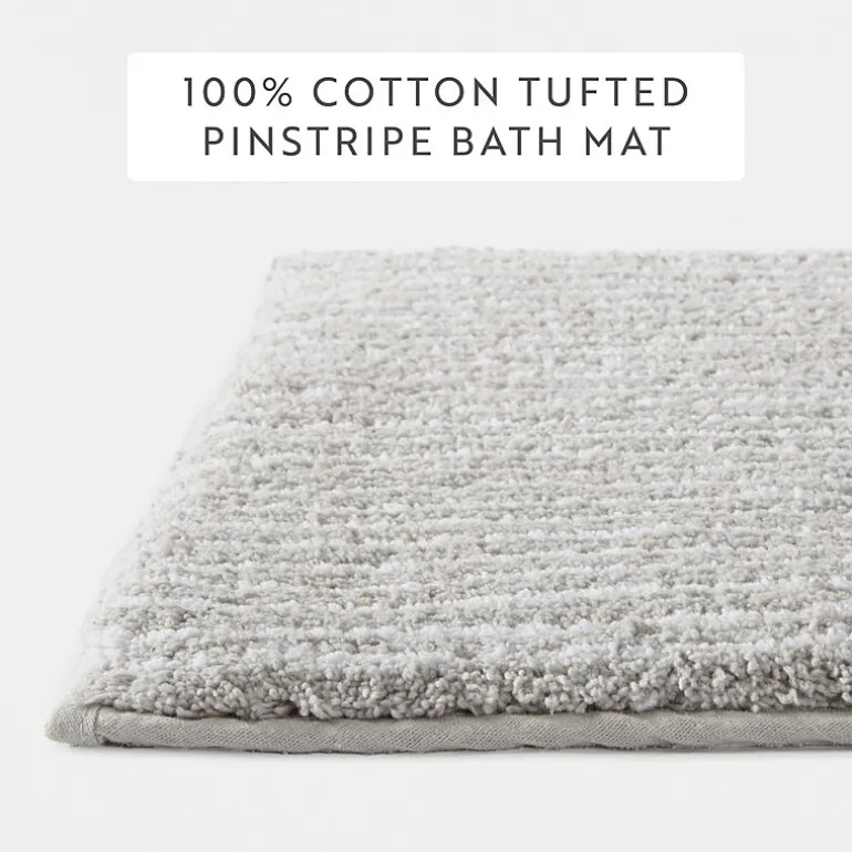 Casual Comfort Pinstripe Cotton Bath Rug