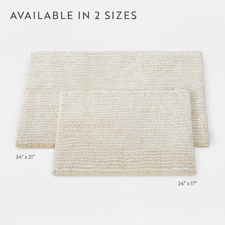 Casual Comfort Pinstripe Cotton Bath Rug