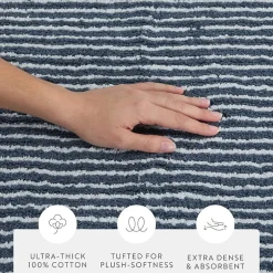 Casual Comfort Pinstripe Cotton Bath Rug
