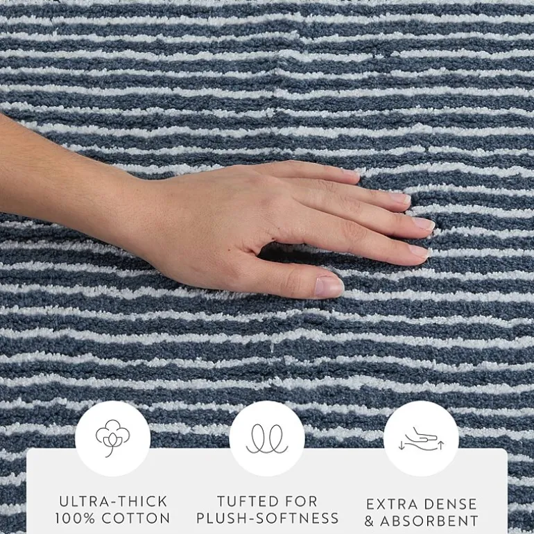 Casual Comfort Pinstripe Cotton Bath Rug