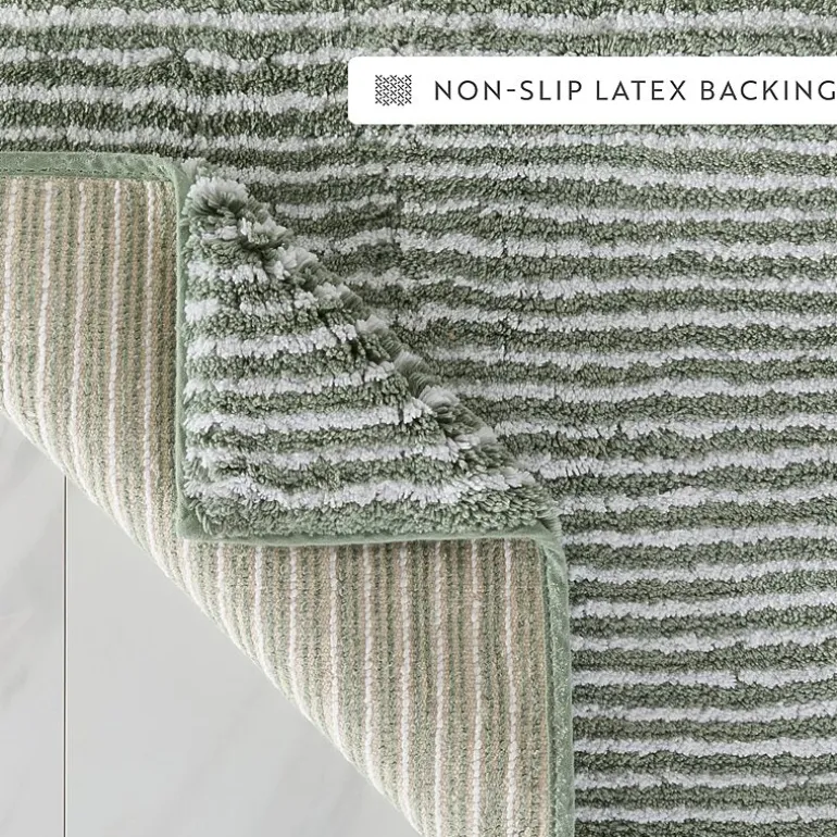Casual Comfort Pinstripe Cotton Bath Rug