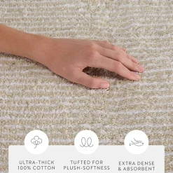 Casual Comfort Pinstripe Cotton Bath Rug