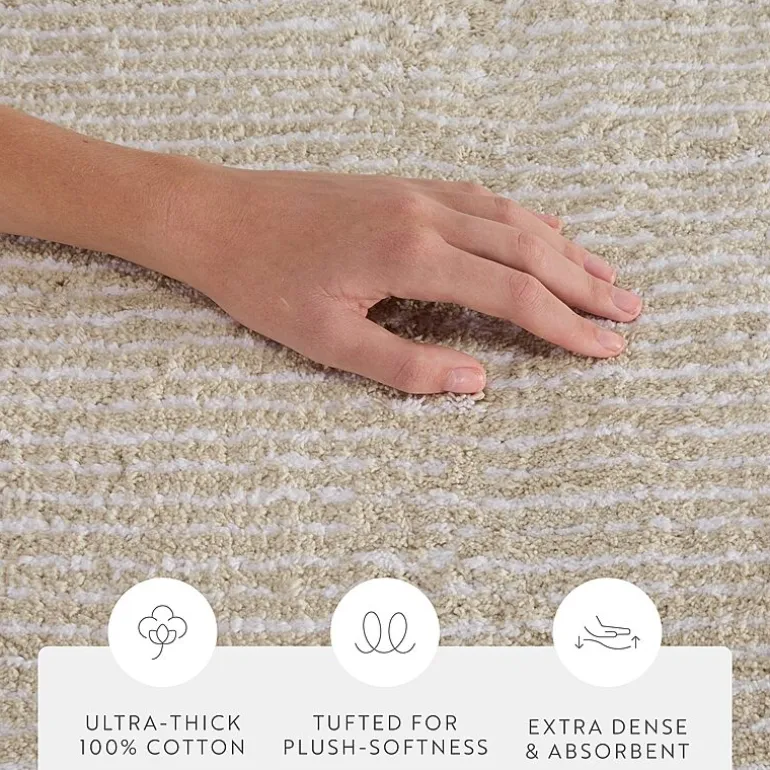 Casual Comfort Pinstripe Cotton Bath Rug