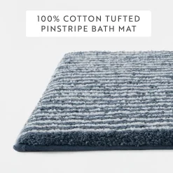 Casual Comfort Pinstripe Cotton Bath Rug