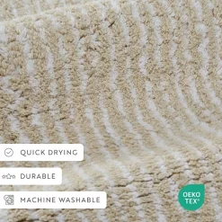 Casual Comfort Pinstripe Cotton Bath Rug