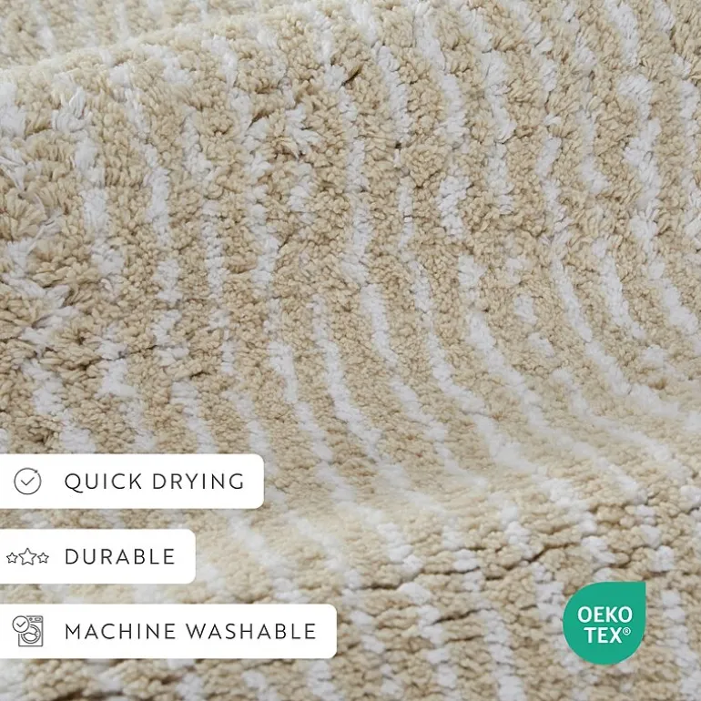 Casual Comfort Pinstripe Cotton Bath Rug