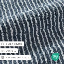 Casual Comfort Pinstripe Cotton Bath Rug