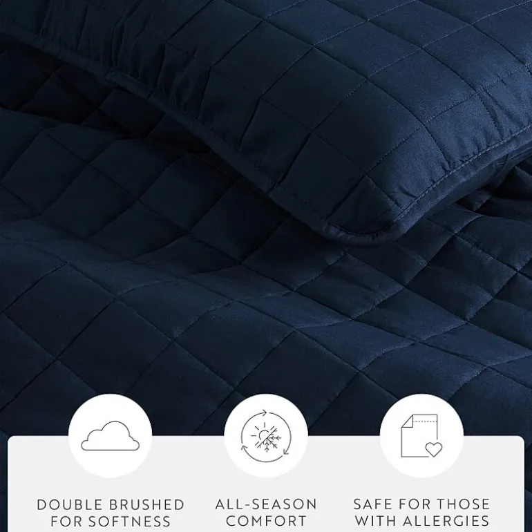 Casual Comfort Premium Ultra Soft Square Pattern Quilted Coverlet Set