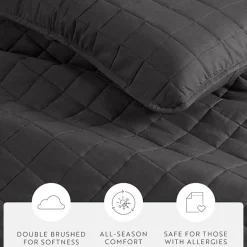 Casual Comfort Premium Ultra Soft Square Pattern Quilted Coverlet Set