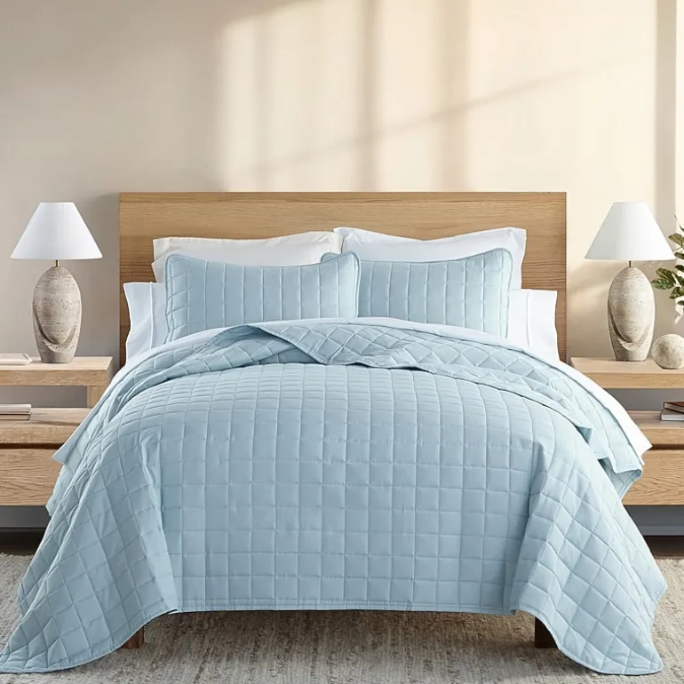 Casual Comfort Premium Ultra Soft Square Pattern Quilted Coverlet Set