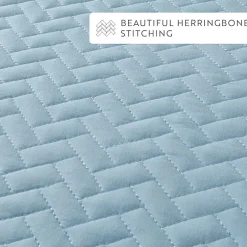 Casual Comfort Premium Ultra Soft Herringbone Pattern Quilted Coverlet Set