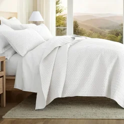Casual Comfort Premium Ultra Soft Herringbone Pattern Quilted Coverlet Set