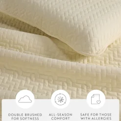 Casual Comfort Premium Ultra Soft Herringbone Pattern Quilted Coverlet Set
