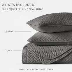 Casual Comfort Premium Ultra Soft Herringbone Pattern Quilted Coverlet Set