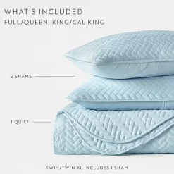 Casual Comfort Premium Ultra Soft Herringbone Pattern Quilted Coverlet Set