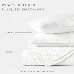Casual Comfort Premium Ultra Soft Herringbone Pattern Quilted Coverlet Set