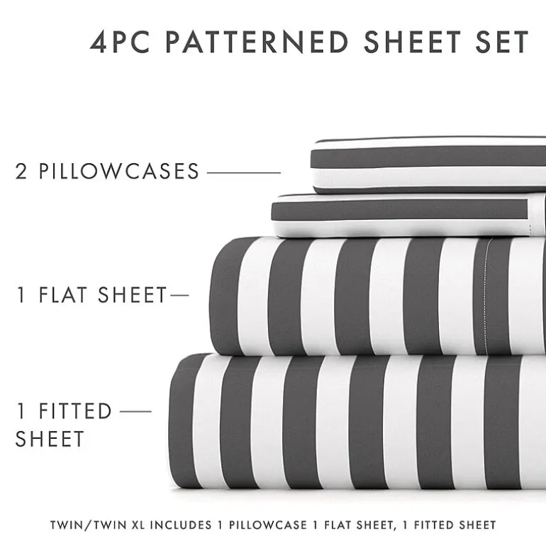 Casual Comfort™ Premium Ultra Soft Ribbon Pattern Microfiber Wrinkle Free Sheet Set