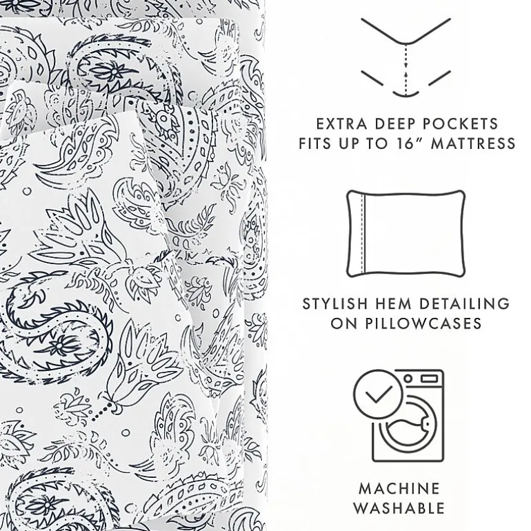 Casual Comfort™ Premium Ultra Soft Coarse Paisley Pattern Sheet Set
