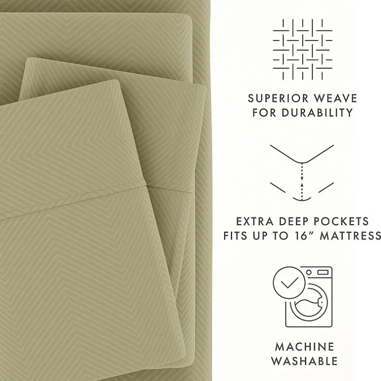 Casual Comfort™ Premium Ultra Soft Chevron Microfiber Wrinkle Free Sheet Set