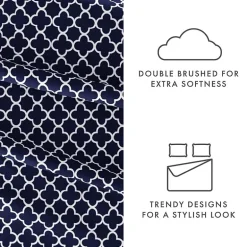 Casual Comfort™ Premium Ultra Soft Quatrefoil Pattern Microfiber Wrinkle Free Sheet Set