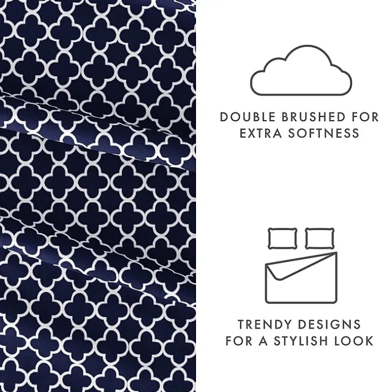 Casual Comfort™ Premium Ultra Soft Quatrefoil Pattern Microfiber Wrinkle Free Sheet Set