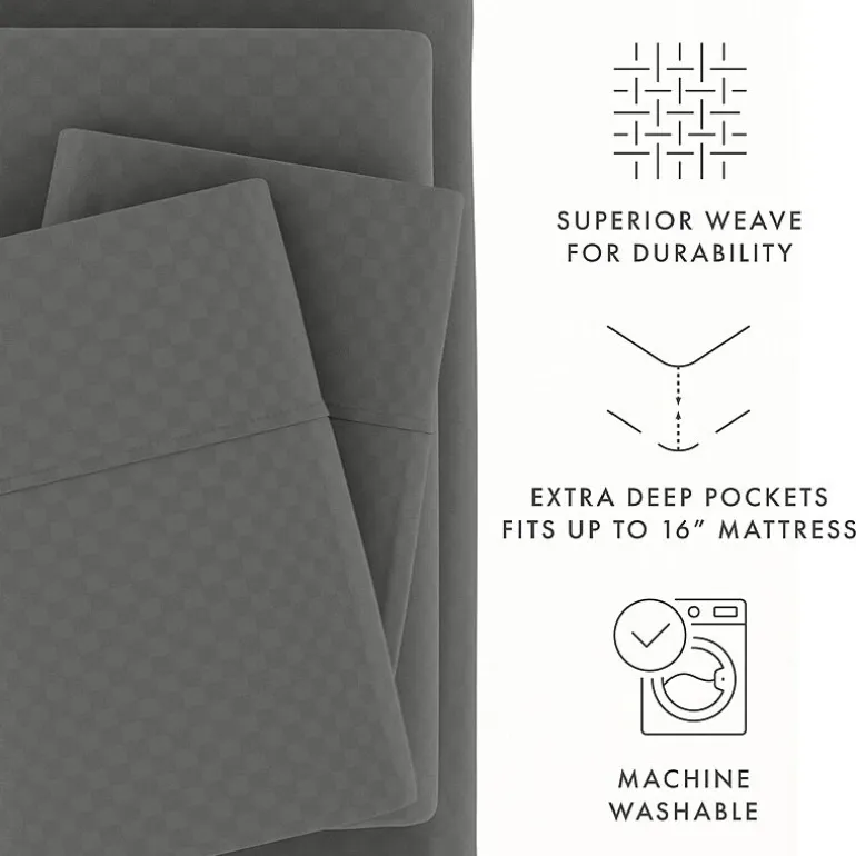 Casual Comfort™ Premium Ultra Soft Checkered Microfiber Wrinkle Free Sheet Set