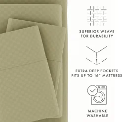 Casual Comfort™ Premium Ultra Soft Checkered Microfiber Wrinkle Free Sheet Set