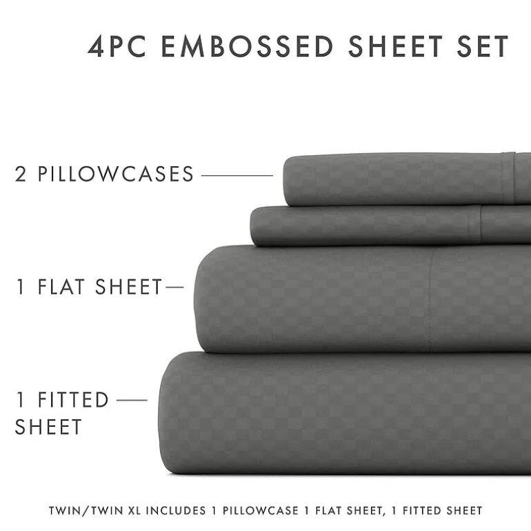 Casual Comfort™ Premium Ultra Soft Checkered Microfiber Wrinkle Free Sheet Set