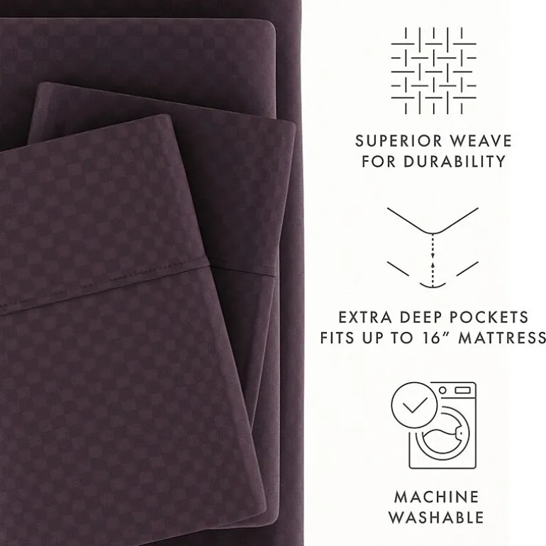 Casual Comfort™ Premium Ultra Soft Checkered Microfiber Wrinkle Free Sheet Set